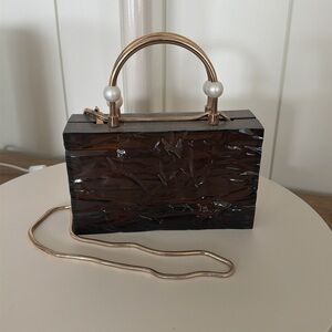 Brown acetate mini bag